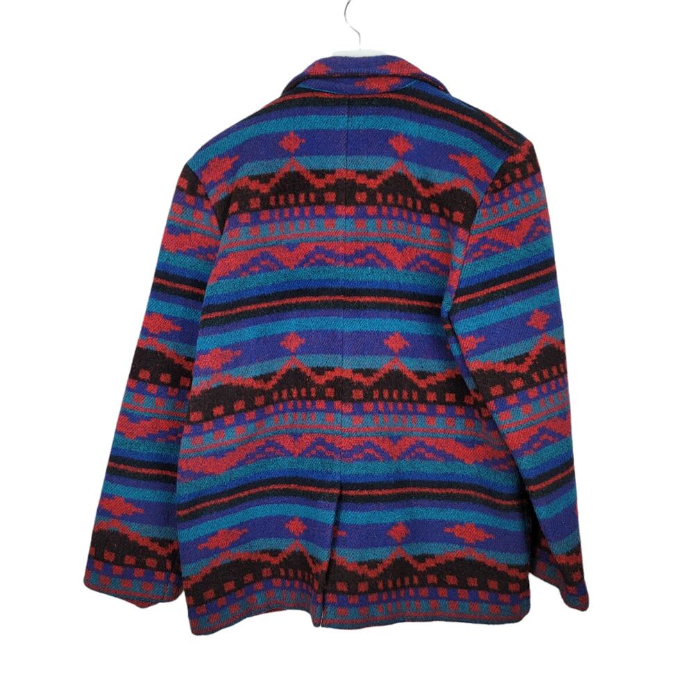 NOAH'S FLOOD Aztec Southwest Blanket Coat 100% Cotton Vintage - Size M - Picture 3 of 5